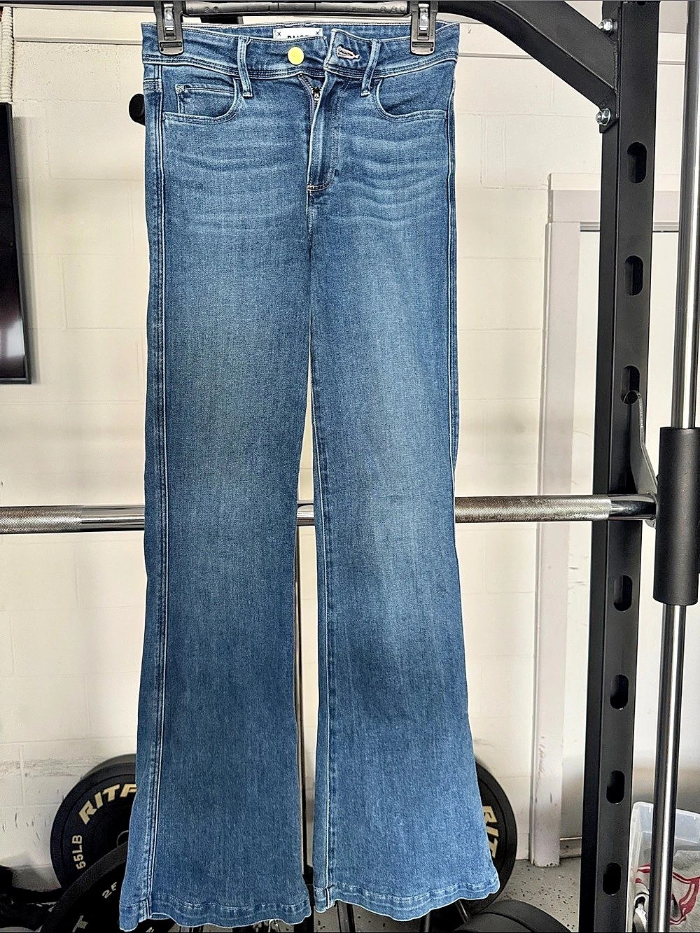 PAIGE Sofia High-Rise Flare Jeans Flare Jeans in Blue Waist 24 Like New